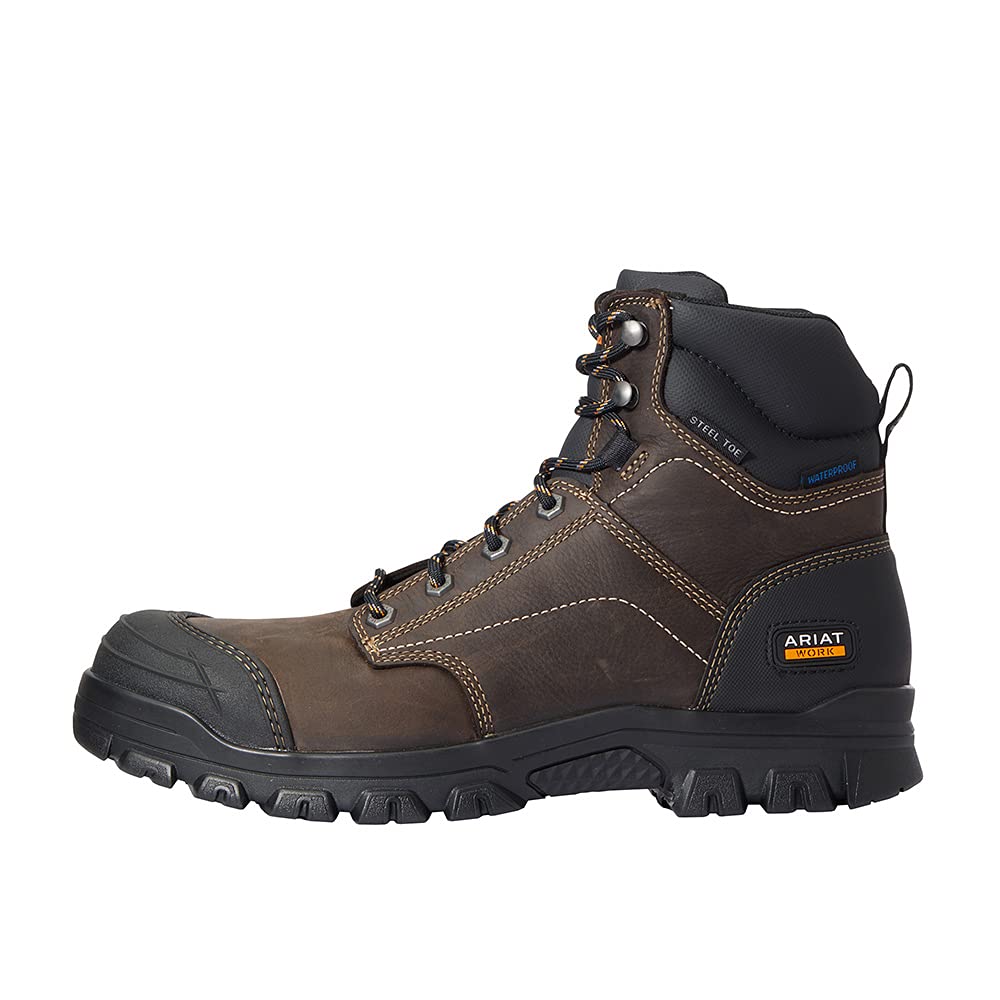 Ariat Men's 6" Waterproof Treadfast Round Steel Toe Work Boot - 10034673 - 6D