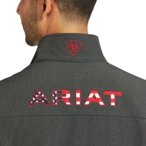 Ariat Men's Logo 2.0 Charcoal and Americana Softshell Vest - 10037380 - S