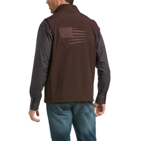 Ariat Men's Logo 2.0 Patriot Coffee Bean Softshell Vest - 10037560 - S