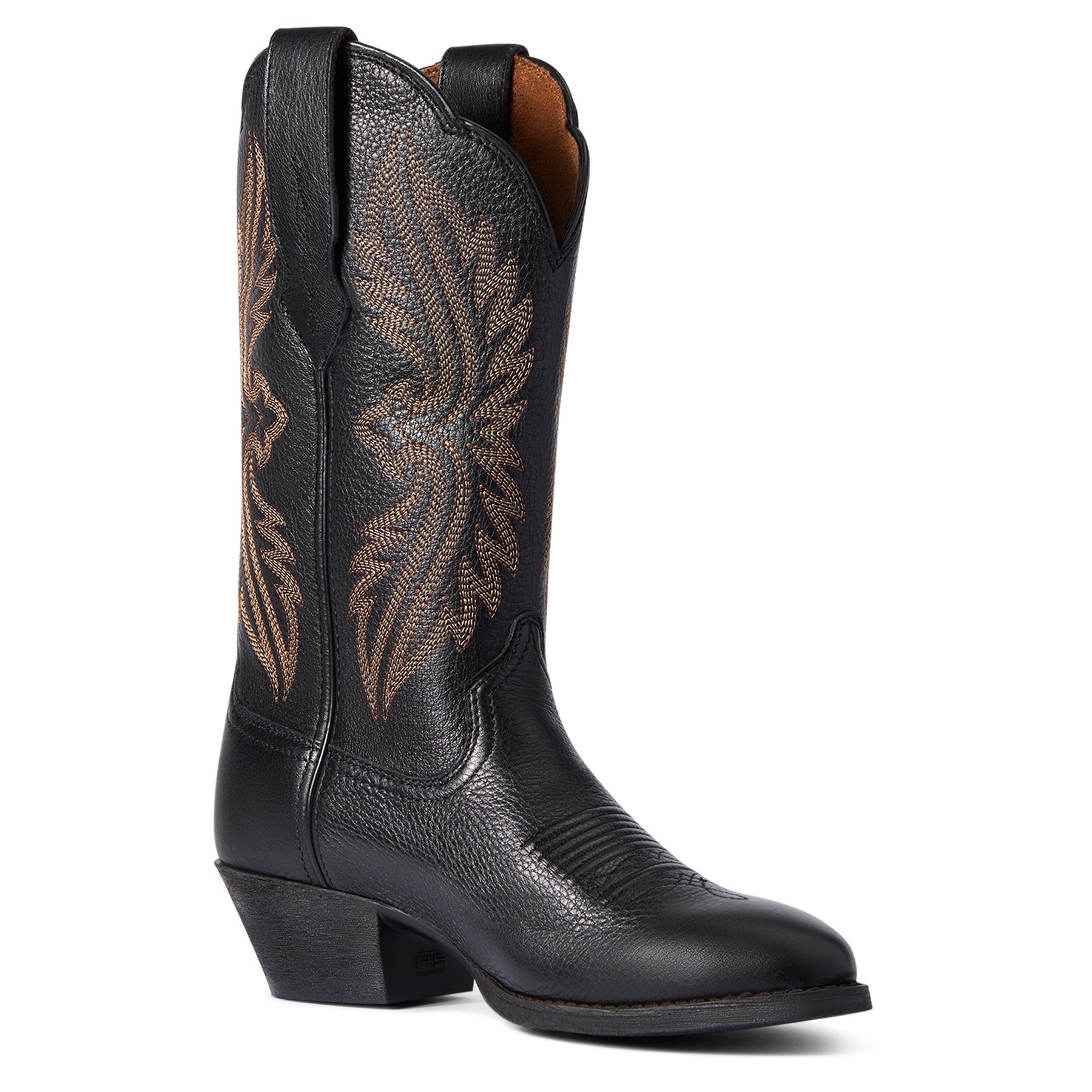 Ariat Women's 11" Black Deertan Heritage StretchFit Round Toe Western Boot - 10038431 - 5B