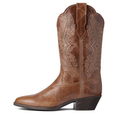 Ariat Women's 11" Dark Tan Heritage StretchFit Round Toe Western Boot - 10038432 5.5B