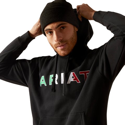 Ariat Men's Black Mexico Logo Hoodie - 10038962 - L