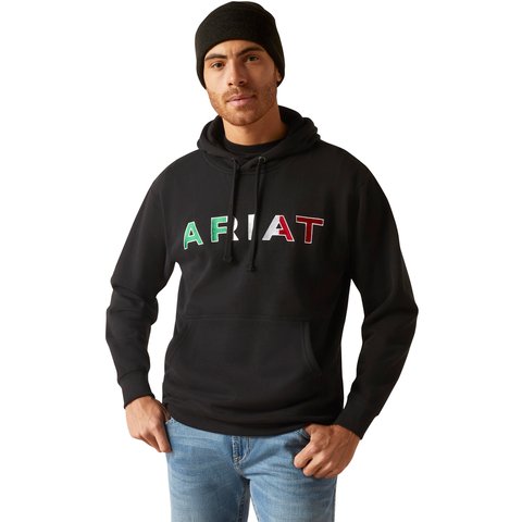 Ariat Men's Black Mexico Logo Hoodie - 10038962 - L