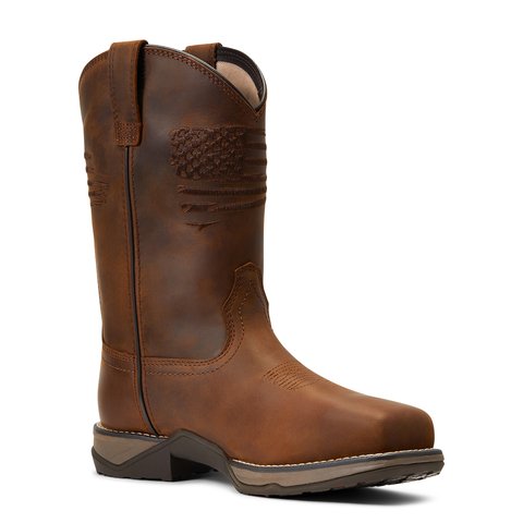 Ariat Women's 10" Waterproof Anthem Patriot Square Composite Toe Work Boot - 10040433 - 5.5B