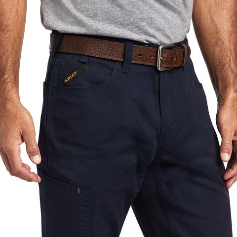 Ariat Men's Navy Rebar M4 Low Rise DuraStretch Made Tough Stackable Straight Leg Work Pant - 10041084 - 28/30