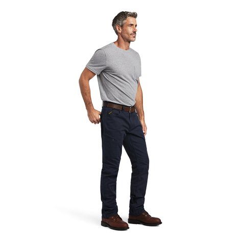 Ariat Men's Navy Rebar M4 Low Rise DuraStretch Made Tough Stackable Straight Leg Work Pant - 10041084 - 28/30