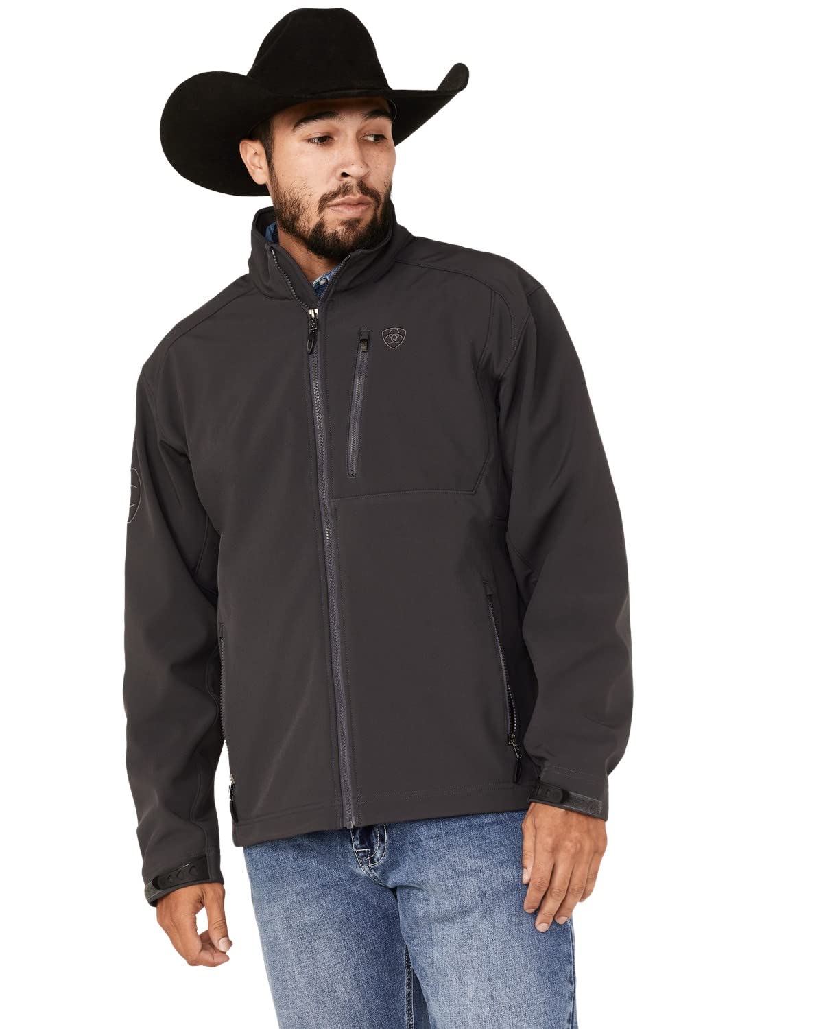 Ariat Men's Logo 2.0 Phantom Black Softshell Jacket - 10041613 S BIN 44