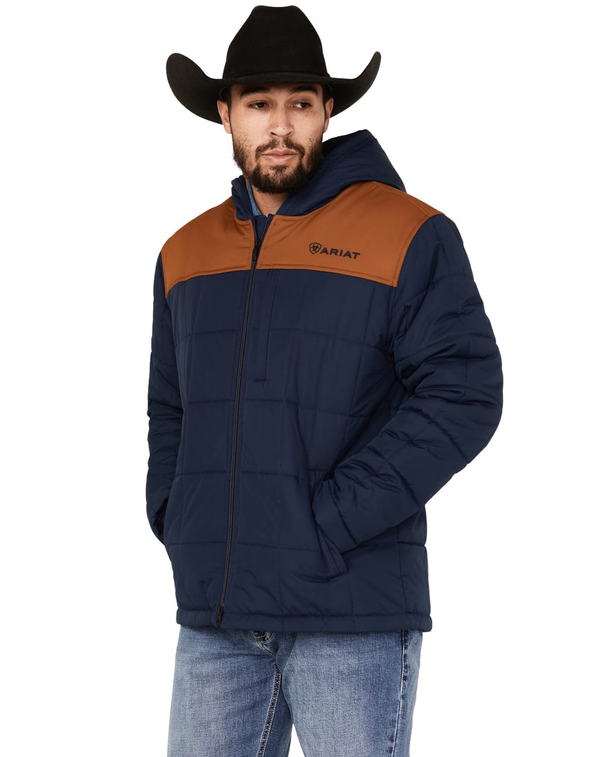 Ariat Men's Crius Hooded Insulated Navy Jacket - 10041648 - S