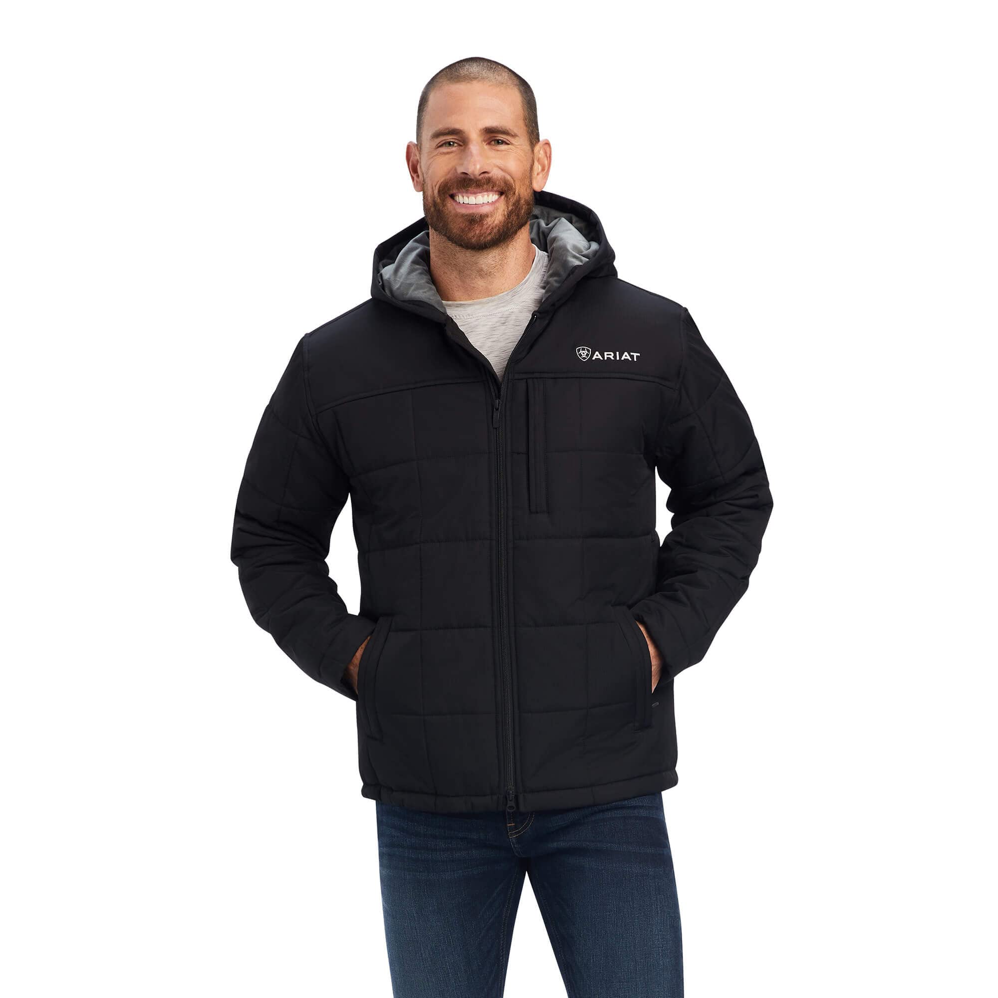 Ariat Men's Crius Hooded Insulated Black Jacket - 10041649 - S