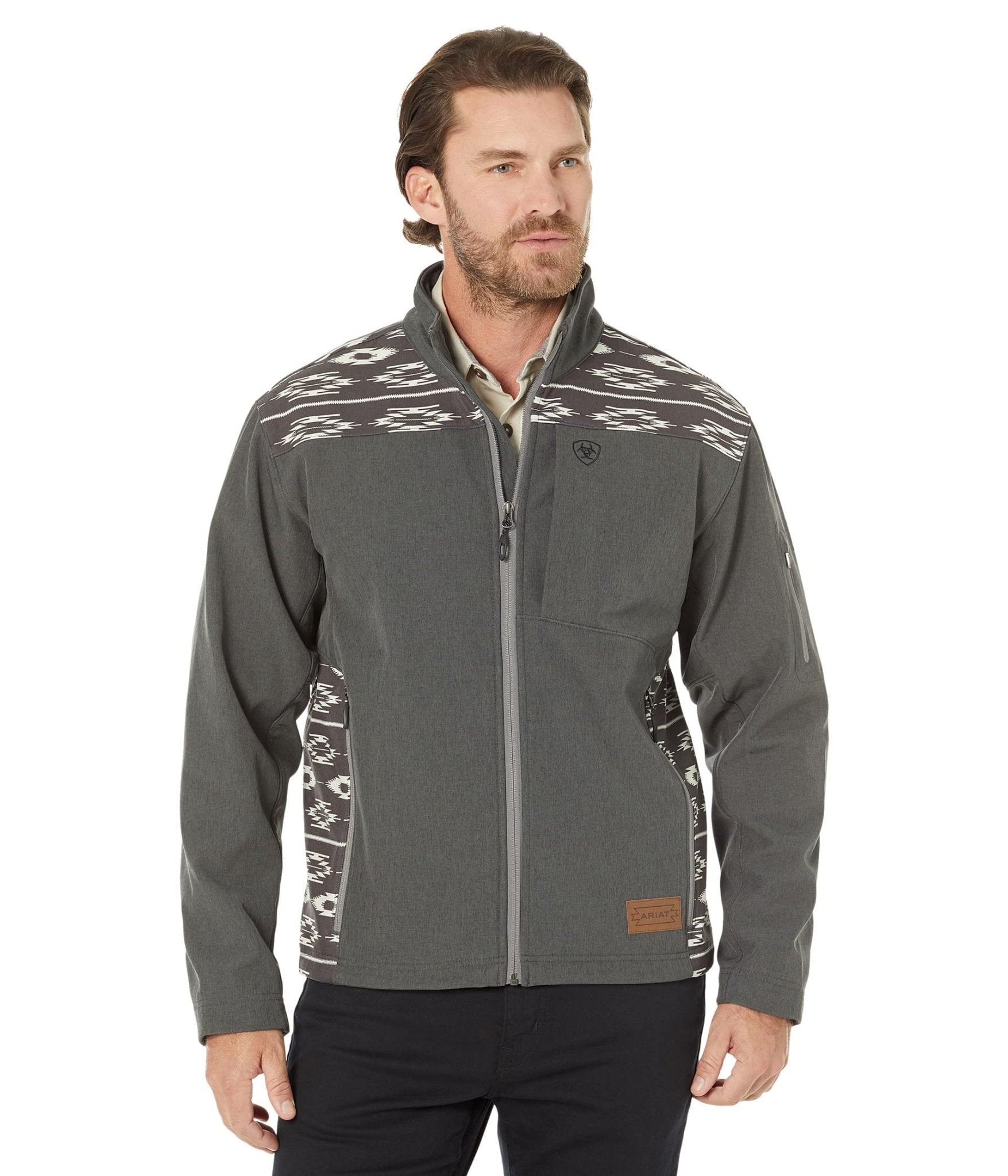 Ariat Men's Vernon 2.0 Chimayo Softshell Charcoal Jacket - 10042132 - L