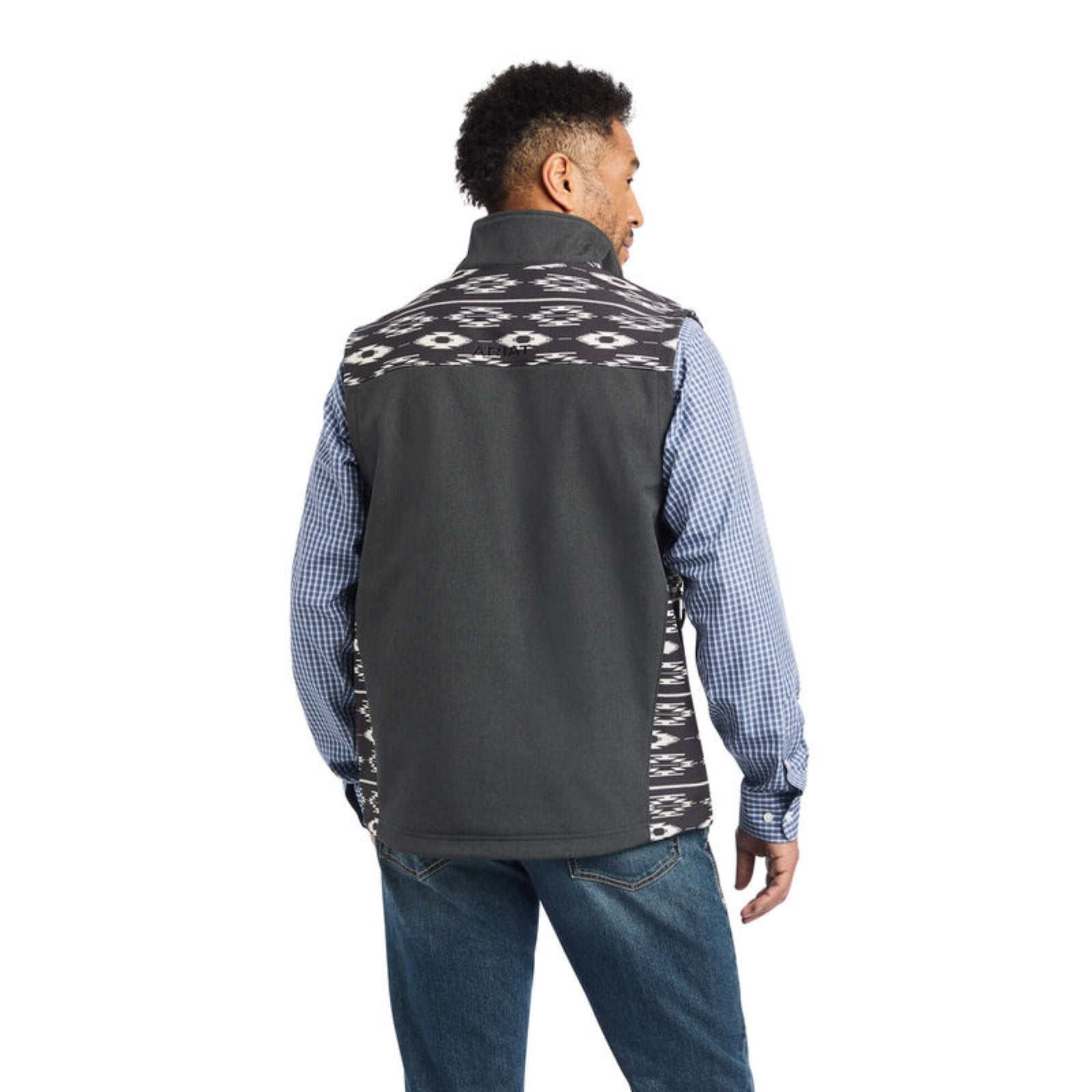 Ariat Men's Vernon 2.0 Chimayo Charcoal Softshell Vest - 10042188 - small