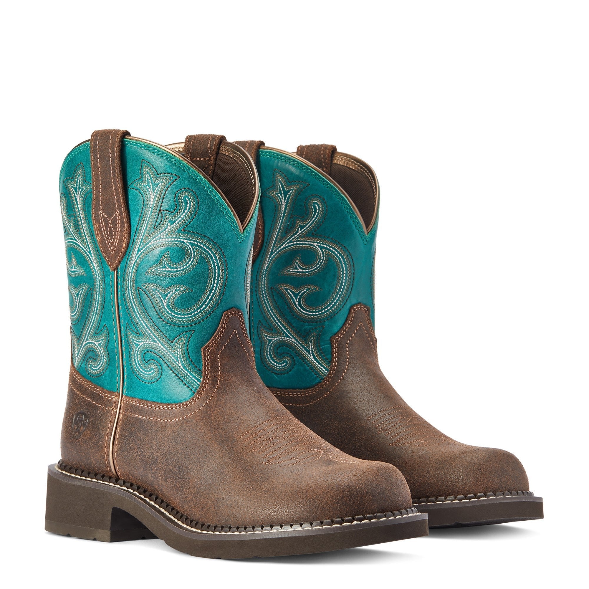 Ariat Women's 8" Hickory & Shamrock Fatbaby Heritage Waterproof Fat baby Toe Western Boots - 10042463 - 5.5B