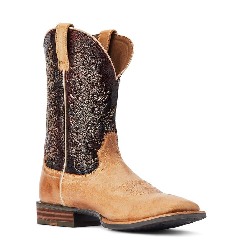 Ariat Men's Ridin' High 11" Desert Tan & Dark Brick Wide Square Toe Western Boots - 10042469 - 7D