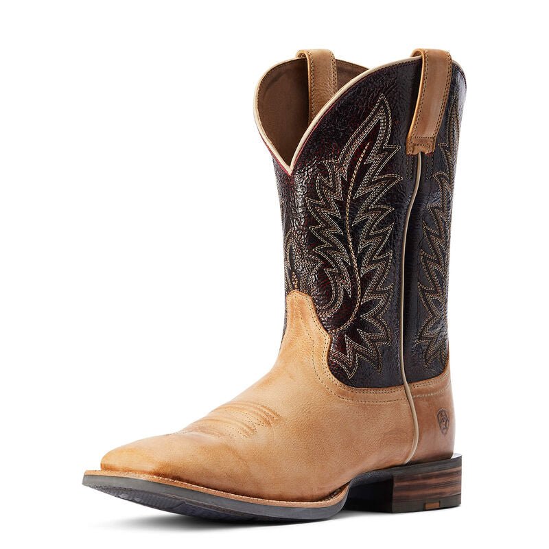 Ariat Men's Ridin' High 11" Desert Tan & Dark Brick Wide Square Toe Western Boots - 10042469 - 7D