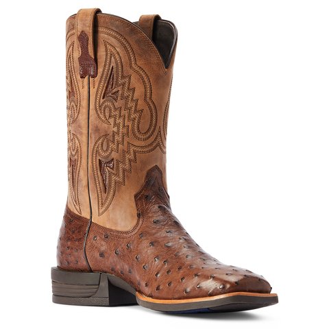 Ariat Men's Dagger 11" Dark Tabac Full Quill Ostrich Cowboy Boot - 10042475 - 7D