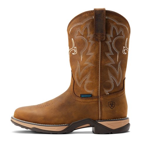 Ariat Women's 10" Anthem Deer Distressed Brown Waterproof Western Boot - 10042593 - 5.5B