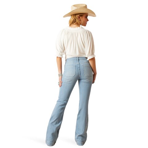 Ariat Women's High Rise Laser Stripe Wide Leg Jeans - 10042601 - 25R