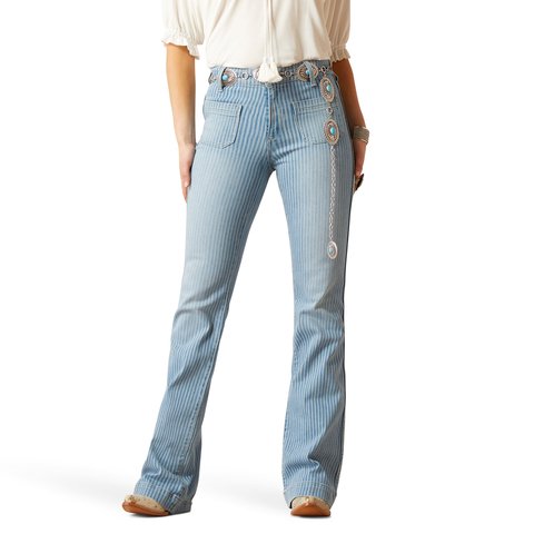 Ariat Women's High Rise Laser Stripe Wide Leg Jeans - 10042601 - 25R