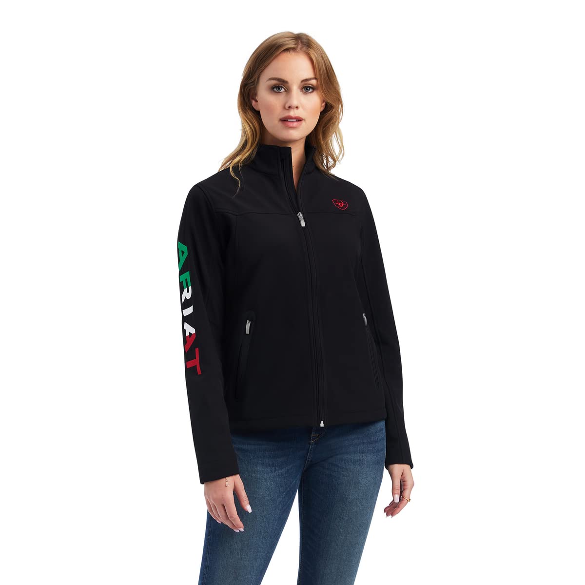 Ariat Women's Mexican Flag Softshell Black Jacket - 10043057 - XS