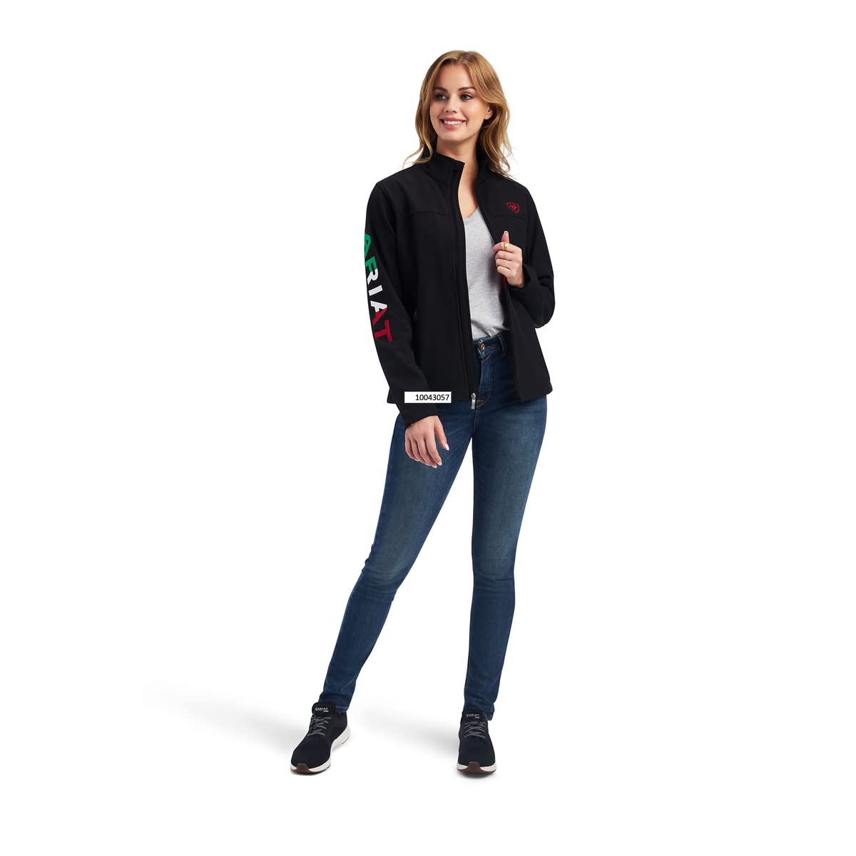 Ariat Women's Mexican Flag Softshell Black Jacket - 10043057 - XS