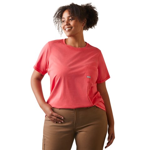 Ariat Women's Rebar Workman Logo Graphic Teaberry Pink Work T-Shirt - 10043306 - XS