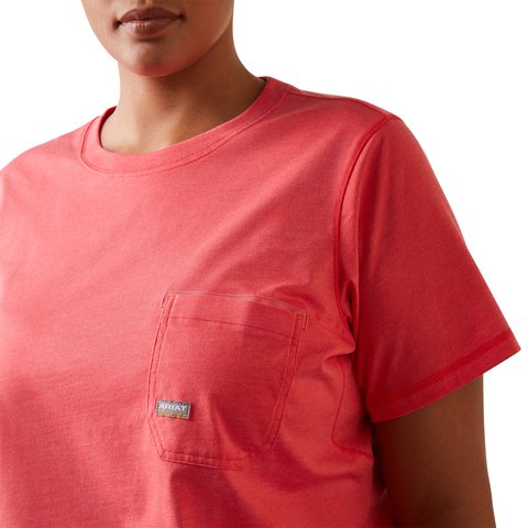 Ariat Women's Rebar Workman Logo Graphic Teaberry Pink Work T-Shirt - 10043306 - XS