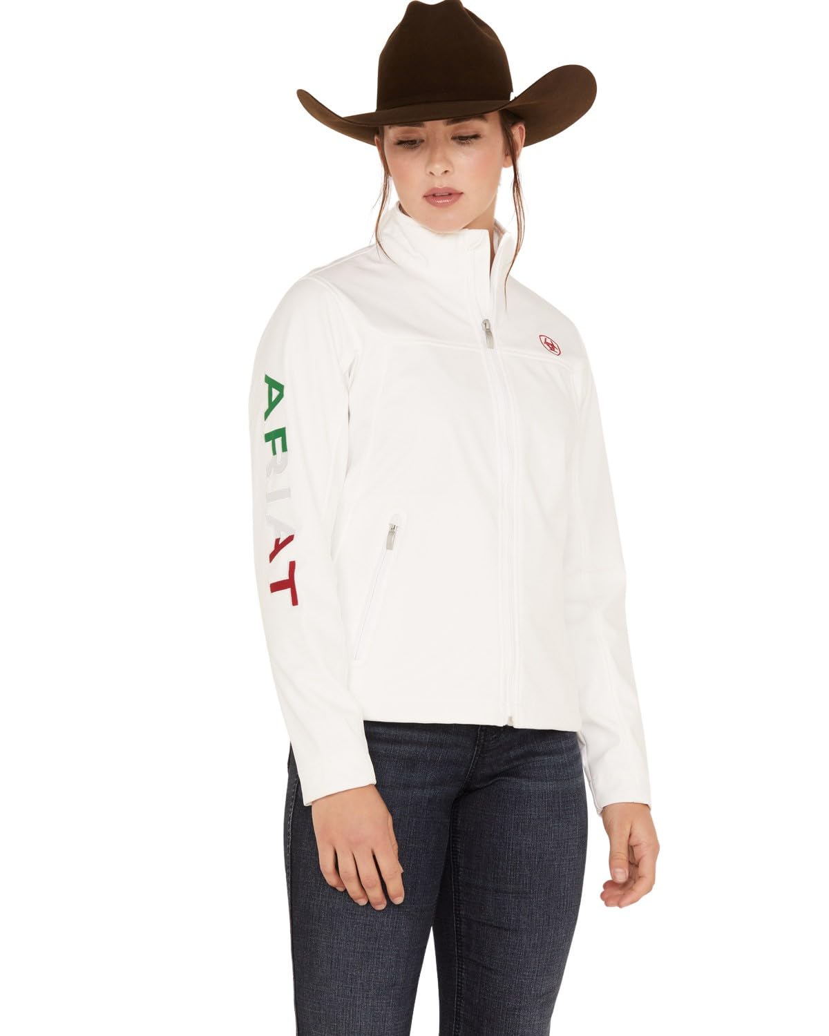 Ariat Women's Classic Team Softshell White Mexico Flag Jacket - 10043548 - XS