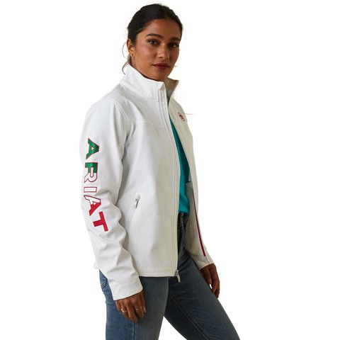 Ariat Women's Classic Team Softshell White Mexico Flag Jacket - 10043548 - XS