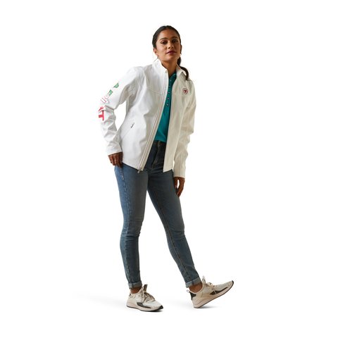 Ariat Women's Classic Team Softshell White Mexico Flag Jacket - 10043548 - XS