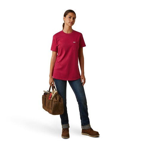 Ariat Women's Rebar Cotton Strong Cherries Jubilee Work T-Shirt - 10043562 - XS