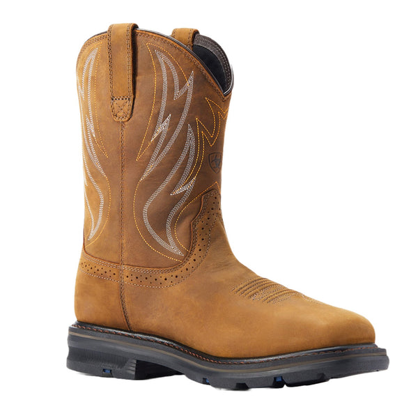 Ariat Men's Aged Bark Sierra Square Toe Work Boots - ATS Max Technology, Electrical Hazard Rated, Duratread Sole - View #3