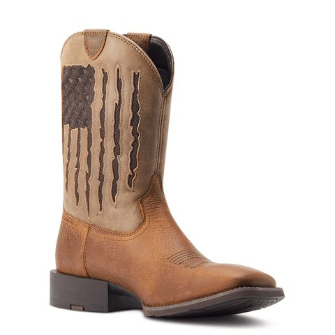 Ariat Men's 11" Sport My Country Brown VentTEK Wide Square Toe Western Boot - 10044564 - 7D