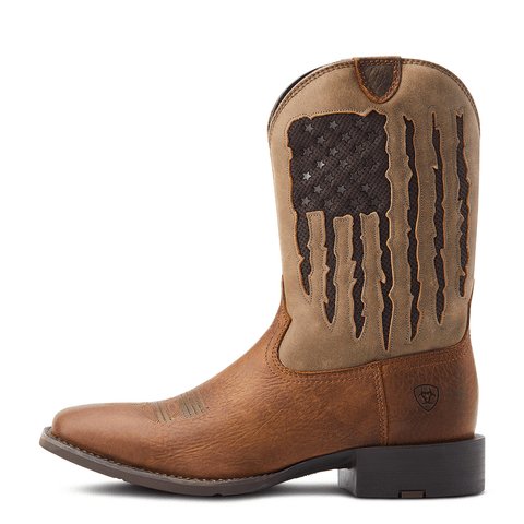 Ariat Men's 11" Sport My Country Brown VentTEK Wide Square Toe Western Boot - 10044564 - 7D