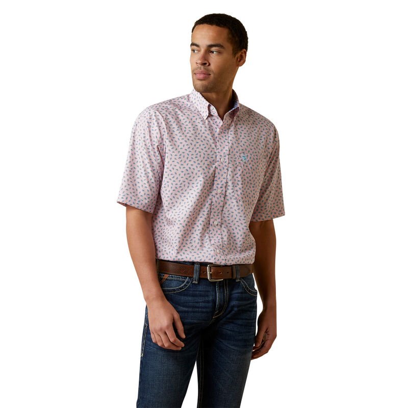 Ariat Men's Wrinkle Free Wendell Classic Fit Short Sleeve Shirt - 10044854 - XS