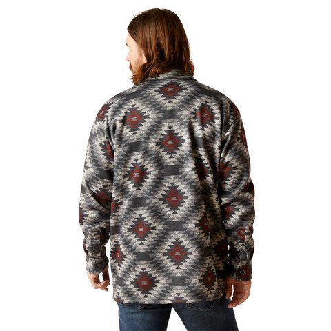 Ariat Men's Caldwell Printed Charcoal Grey Shirt Jacket - 10046053 - S