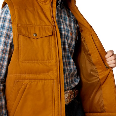 Ariat Men's Chestnut Grizzly 2.0 Canvas Conceal Carry Vest - 10046386 - S