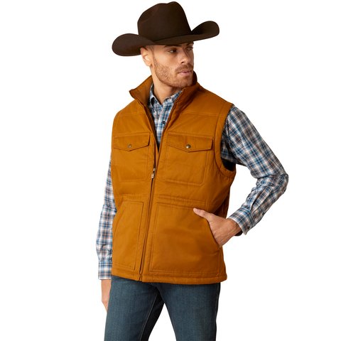 Ariat Men's Chestnut Grizzly 2.0 Canvas Conceal Carry Vest - 10046386 - S