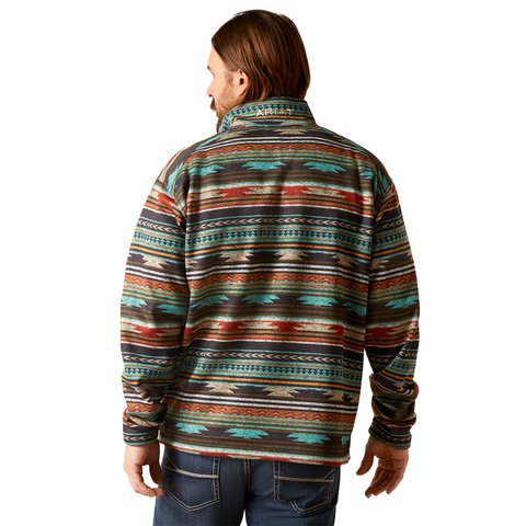 Ariat Men's Caldwell 1/4 Zip Biscay Bay Serape Pullover Sweater - 10046668 - S