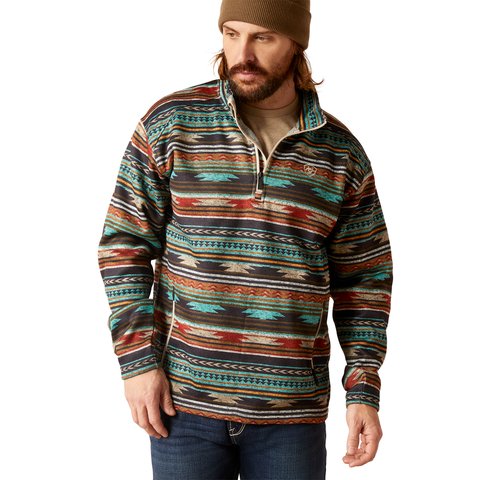 Ariat Men's Caldwell 1/4 Zip Biscay Bay Serape Pullover Sweater - 10046668 - S