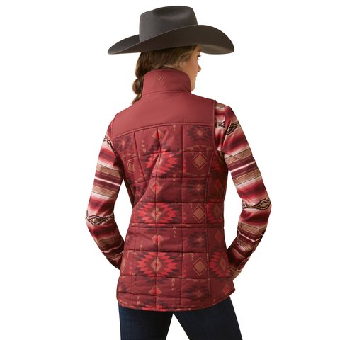 Ariat Women's Crius Burnt Rose Print Insulated Vest - 10046683 - XS