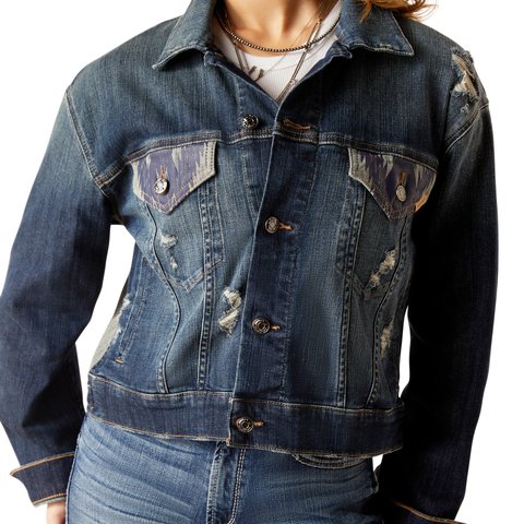 Ariat Women's Chimayo Aztec & Burbank Denim Jacket - 10046724 - S