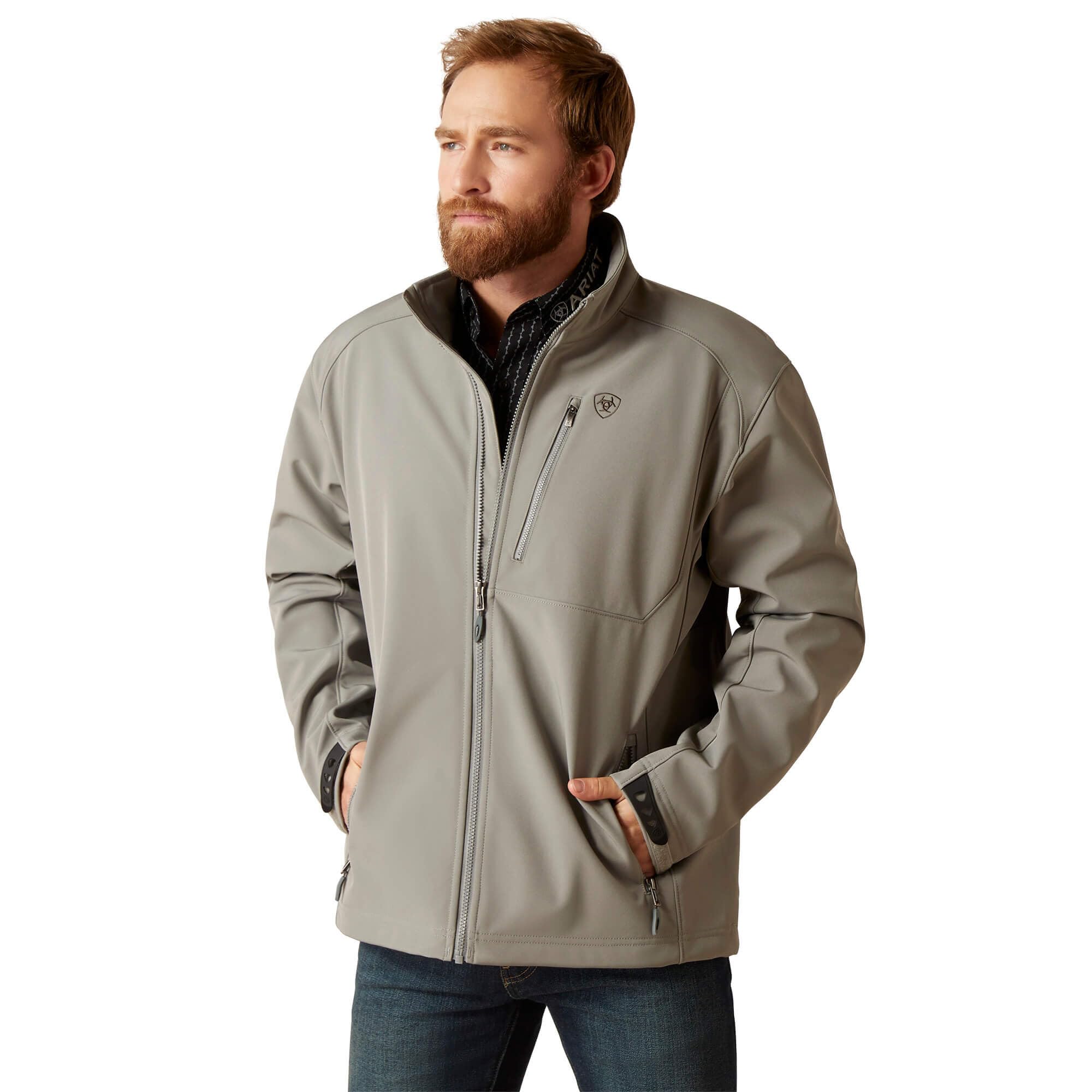 Ariat Men's Logo 2.0 Jetty Grey Softshell Jacket - 10046729 - S