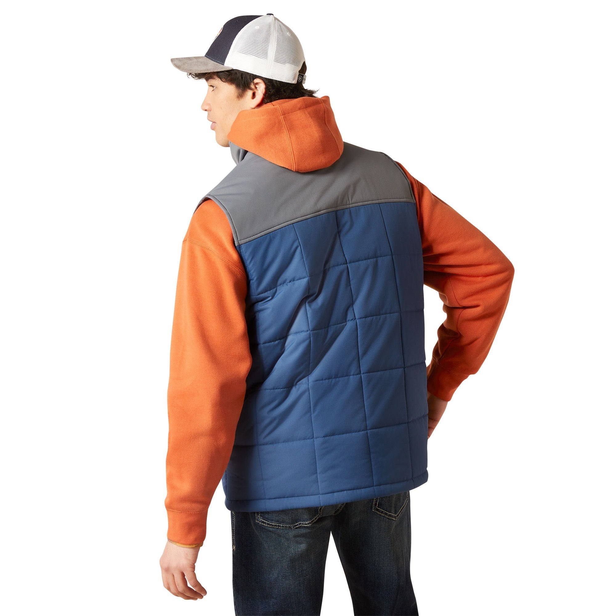 Ariat Men's Crius Blue & Grey Insulated Vest - 10046732 - S