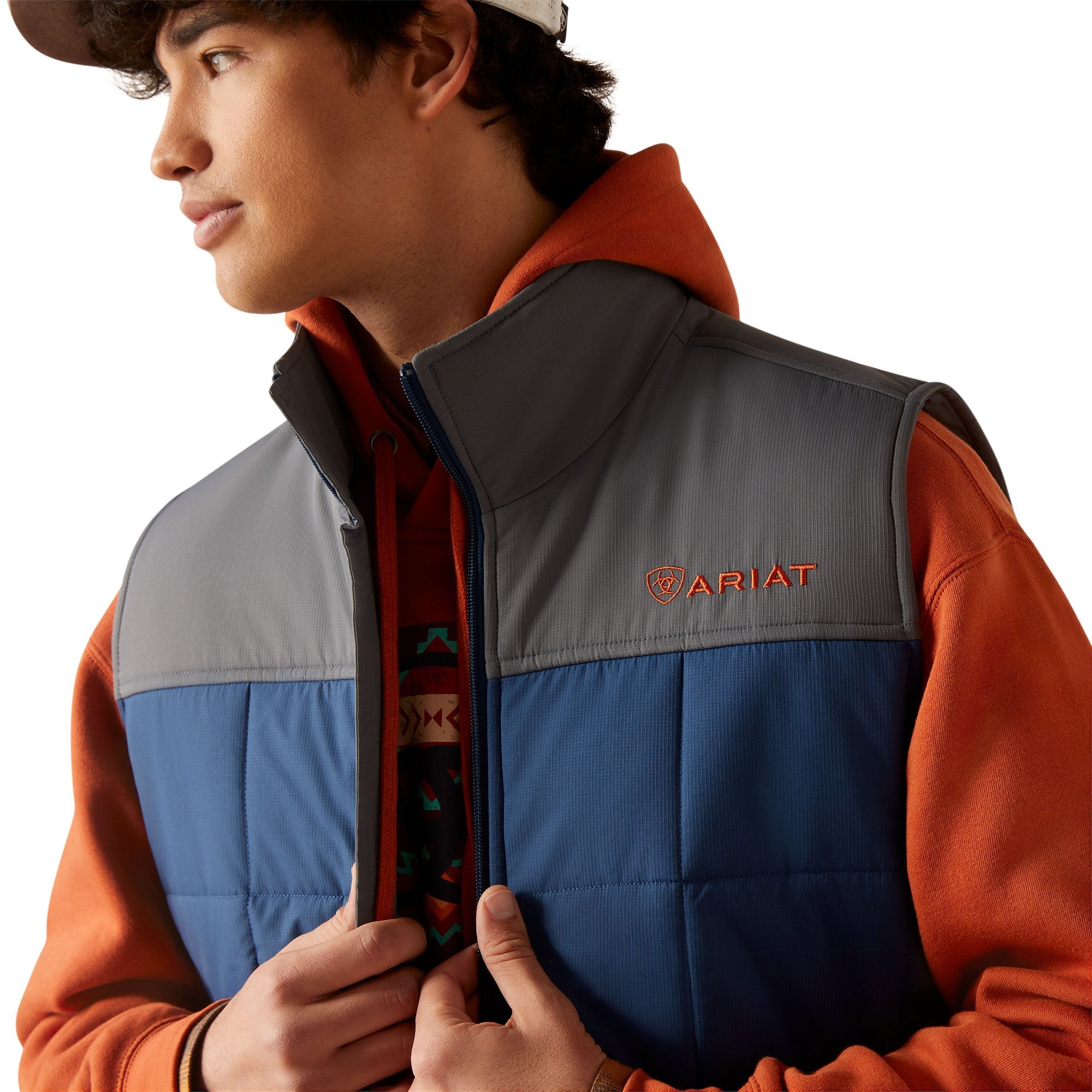 Ariat Men's Crius Blue & Grey Insulated Vest - 10046732 - S