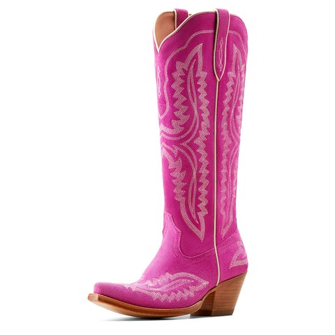 Ariat Women's 16" Casanova Haute Pink Suede X Toe Western Boot - 10046859 - 5.5B