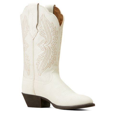 Ariat Women's 11" Heritage R Toe Stretch Fit Distressed Ivory Western Boot - 10046898 - 5.5B