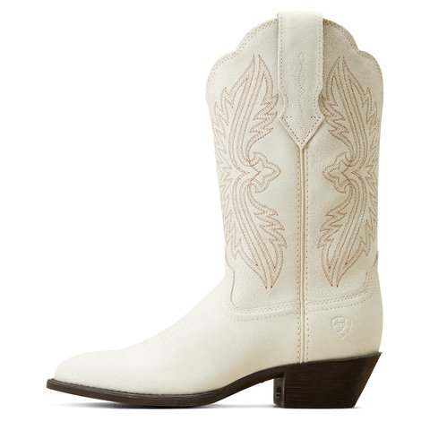 Ariat Women's 11" Heritage R Toe Stretch Fit Distressed Ivory Western Boot - 10046898 - 5.5B