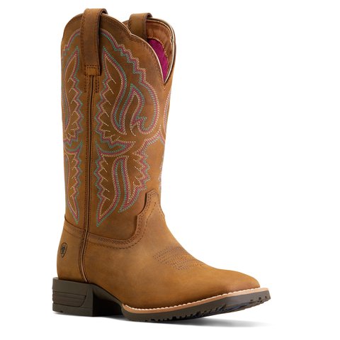 Ariat Women's 11" Distressed Tan Hybrid Rancher Western Boot - 10047043 - 5B