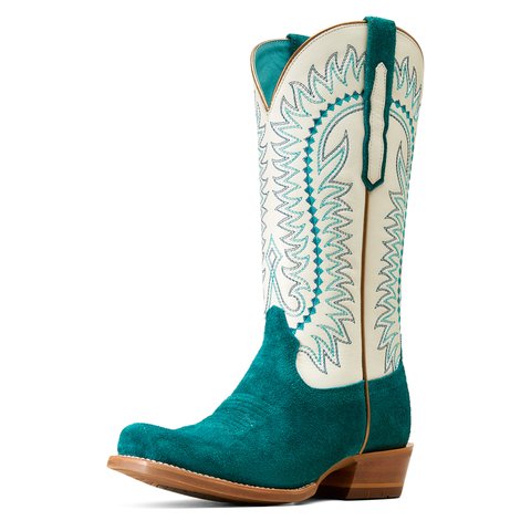 Ariat Women's 13" Derby Monroe Ancient Turquoise Cutter Toe Western Boot - 10047046 - 5.5B