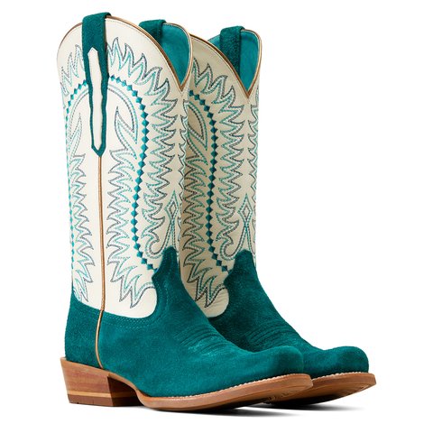 Ariat Women's 13" Derby Monroe Ancient Turquoise Cutter Toe Western Boot - 10047046 - 5.5B